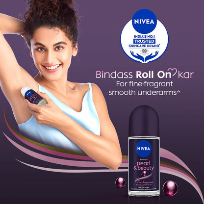 NIVEA PEARL &amp; BEAUTY DEODORANT ROLL ON (WITH BLACK PEARL &amp; PERFUME OIL)(50ml)