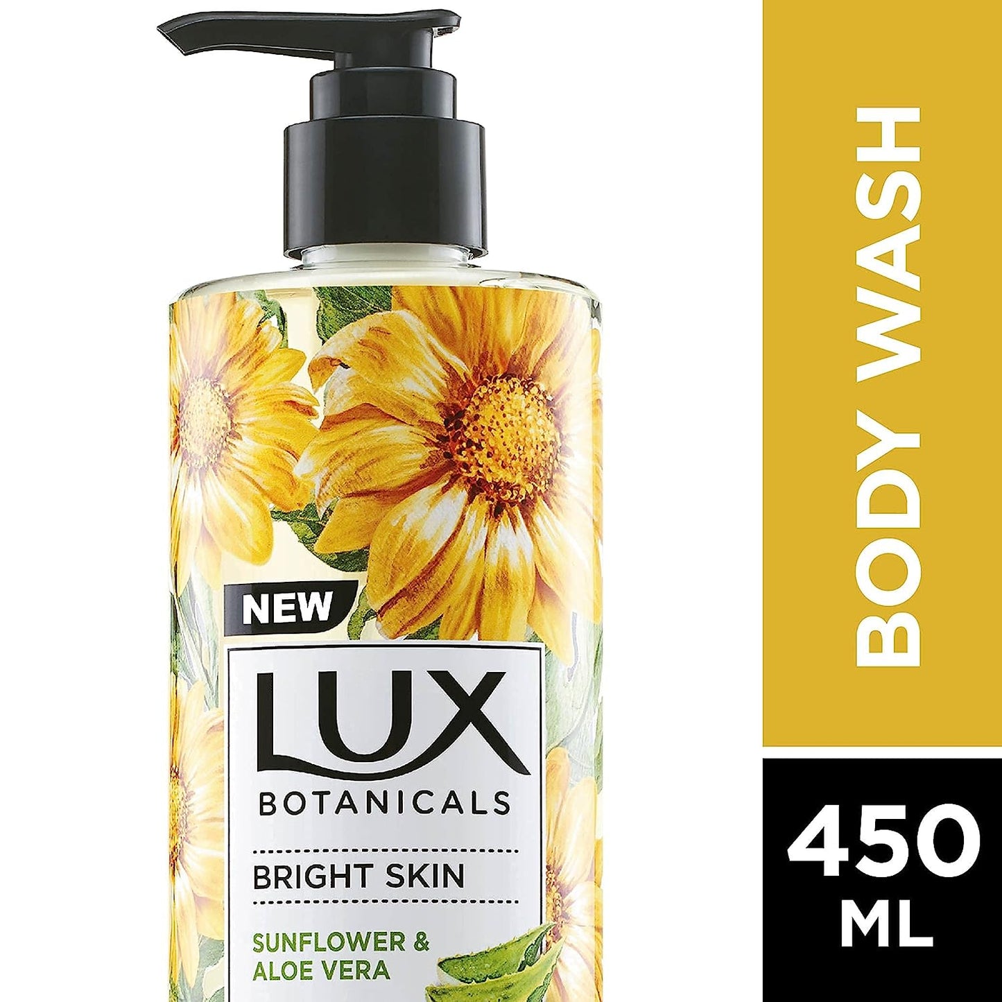 LUX BOTANICALS/ BRIGHT SKIN BODY WASH/ SUNFLOWER &amp; ALOE VERA(450ml)