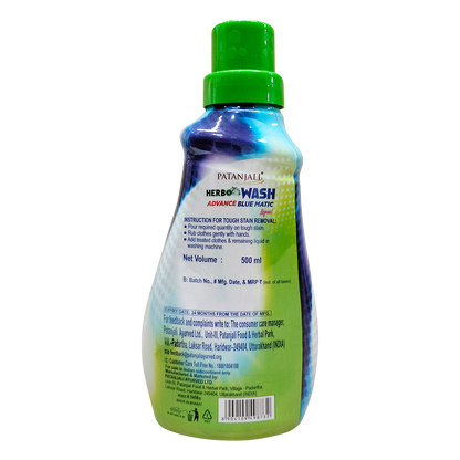 PATANJALI/ HERBO WASH TOP LOAD/ ADVANCE BLUE MATIC LIQUID(500ml)