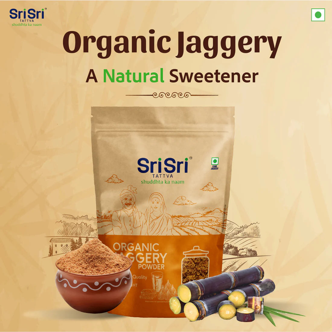 Sri Sri/ Organic Jaggery Powder(500gm)