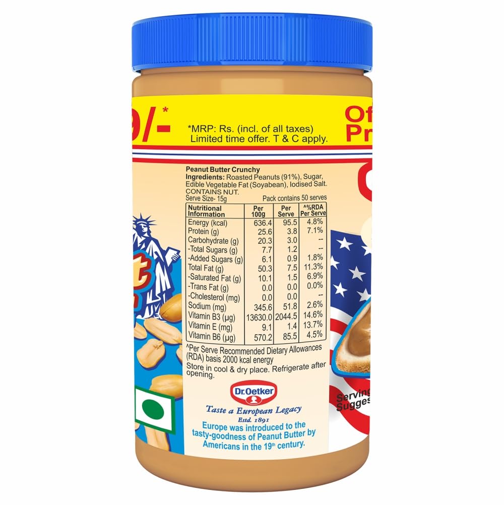 Dr. Oetker Funfoods/ Peanut Butter Crunchy (750gm)