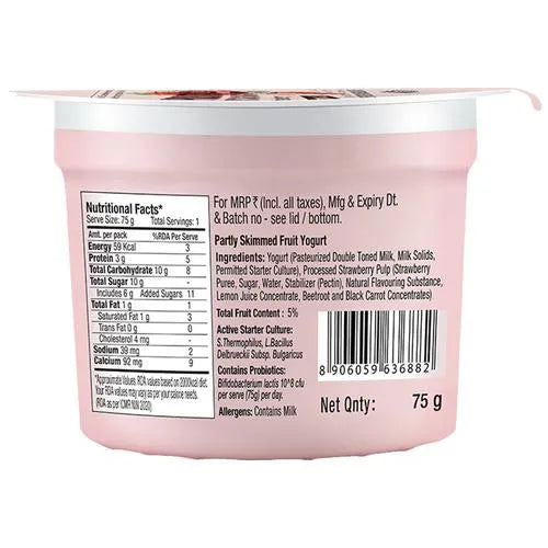 Epigamia/ Fruit Yogurt Strawberry(75gm)