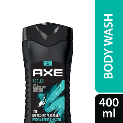 AXE APOLLO/ 3IN1 BODY, FACE & HAIR WASH/ SAGE & CEDALWOOD SCENT(400ml)