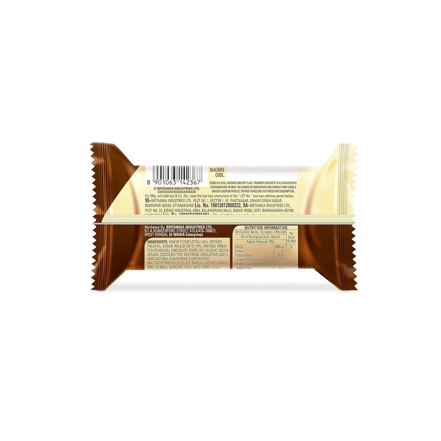 Britannia/ Nutri Choice/ Oats Chocolate & Almond Biscuits (75gm)