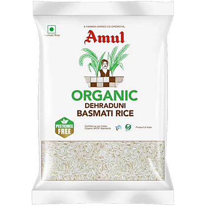 Amul/ Organic - Basmati Rice(1kg) - Free  From Pesticides