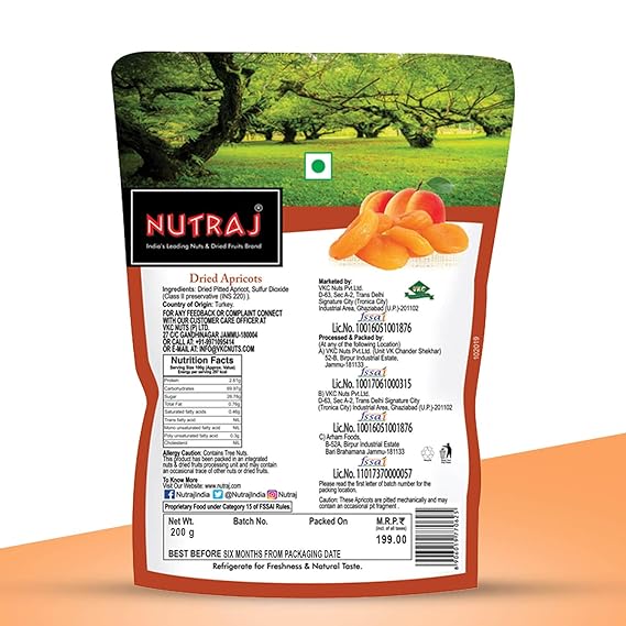 Nutraj/ Apricots /Dried & Seedless(200gm)