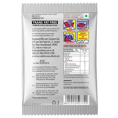 Act II/ Orignal- Hot and Fresh Microwave Popcorn(33gm)