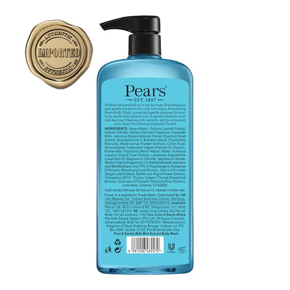 PEARS/ 98PERCENT PURE GLYCERIN BODYWASH/ WITH MINT EXTRACTS(750ml)