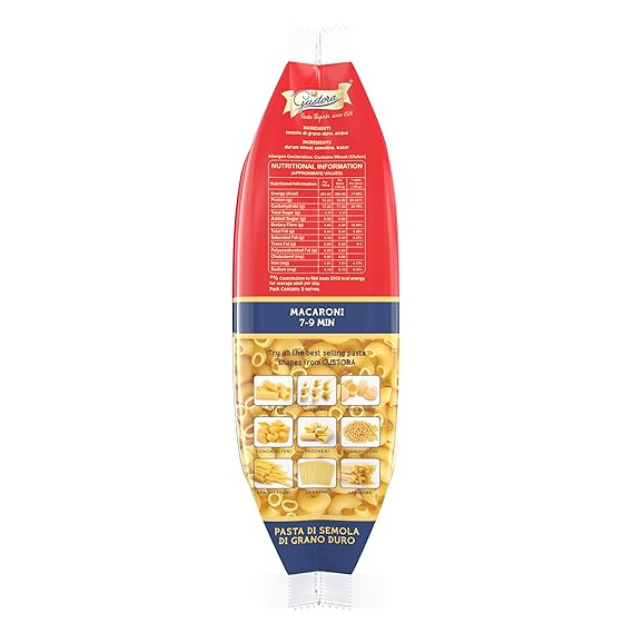 Gustora/ Macaroni(500gm) - Made From 100% Durum Wheat Semolina