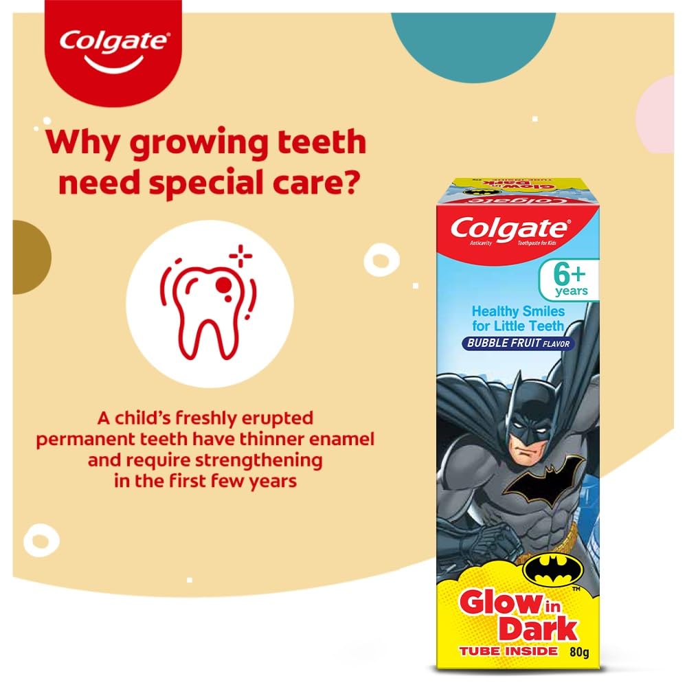 Colagte/ Anticavity Batman Toothpaste For KIds/ Bubble Fruit Flavour (80gm)