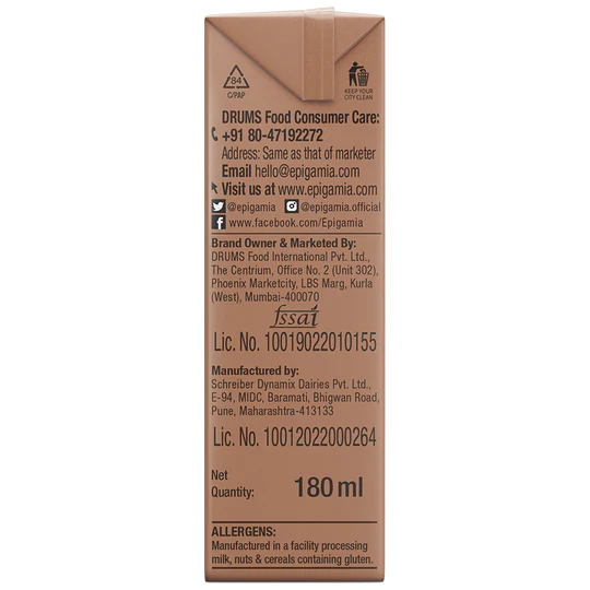 Epigamia/ Chocolate Milkshake (180ml)