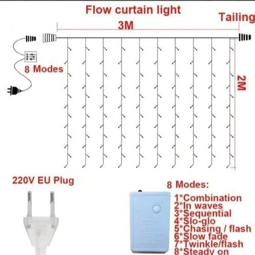 Roxy Lite/ Waterfall Led Light For Diwali (10ft Height, 10ft Length)