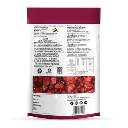 Nutraj/ Dried Cranberries(180gm)