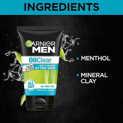 GARNIER MEN OIL CLEAR DEEP CLEANSING FACE WASH (100gm)