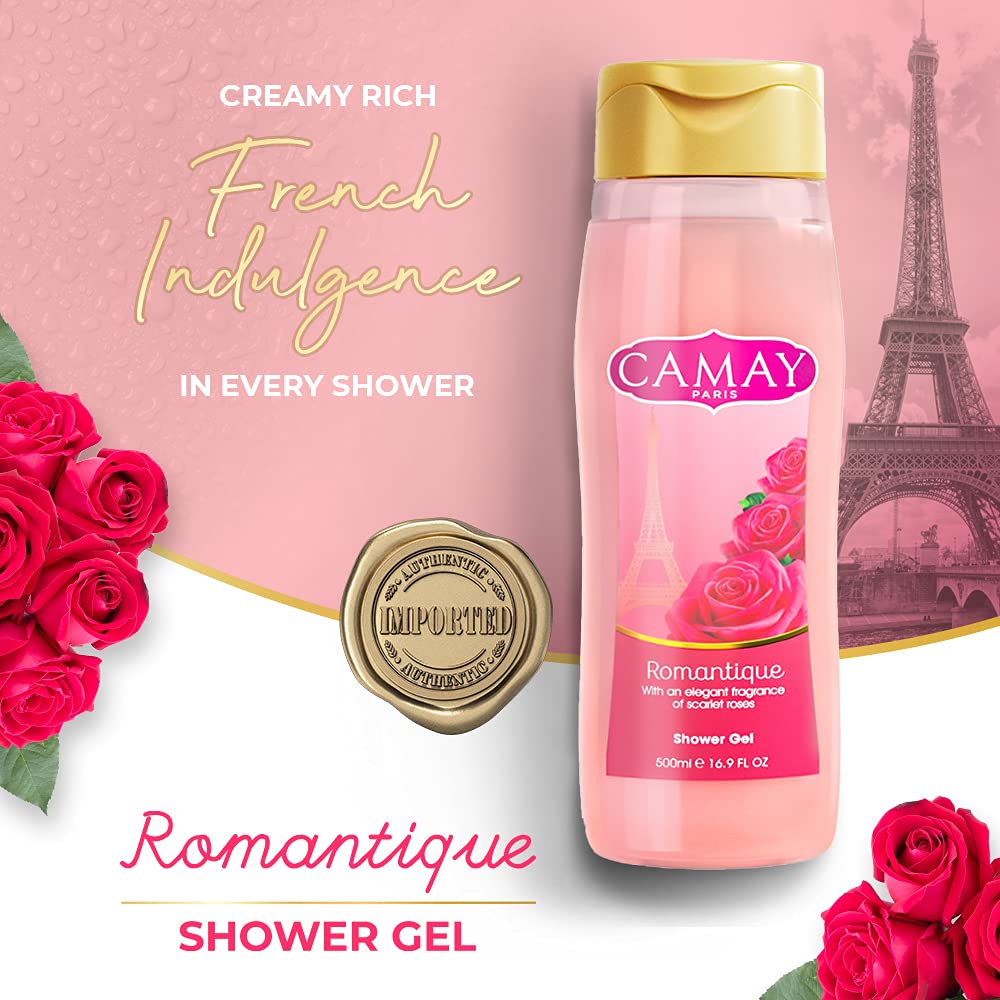 CAMAY PARIS ROMANTIQUE SHOWER GEL(with an elegant fragrance of scarlet roses)(500ml)