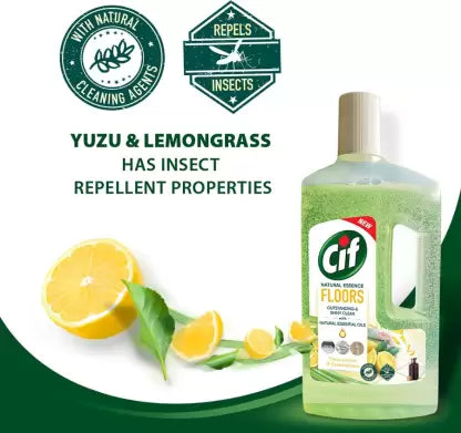 CIF NATURAL ESSENCE FLOOR CLEANERS/ YUSU LEMON &amp;LEMONGRASS WITH NATURAL ESSENTIAL OILS(997ml)