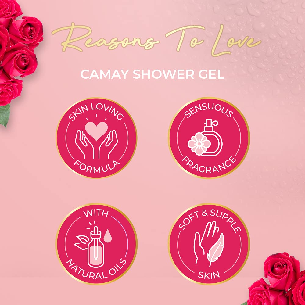 CAMAY PARIS ROMANTIQUE SHOWER GEL(with an elegant fragrance of scarlet roses)(500ml)