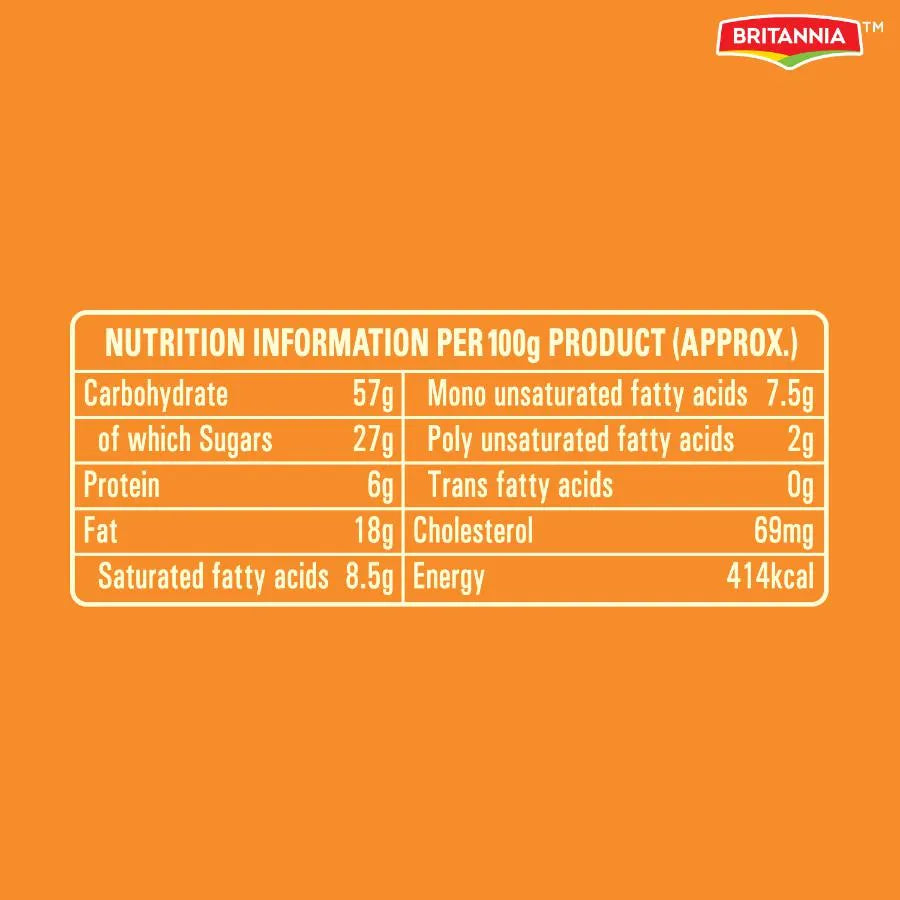 Britannia/ Gobbles Orange Bites Cake - Contains Egg(50gm)