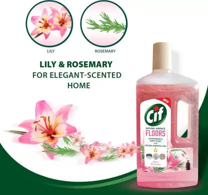 CIF NATURAL ESSENCE FLOOR CLEANERS/ LILY & ROSEMARY WITH NATURAL ESSENTIAL OILS(997ml)