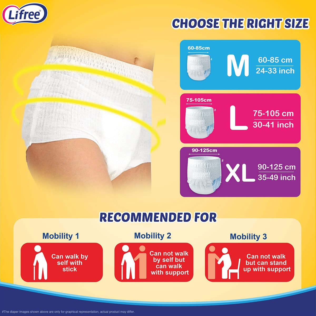 Buy Lifree 10 Pcs XL Yellow Adult Diapers Set (Pack of 4) Online At Best  Price On Moglix