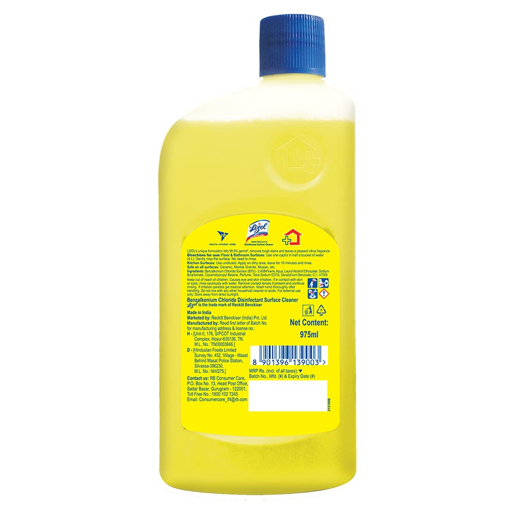 LIZOL DISINFECTANT SURFACE CLEANER CITRUS (975ml)