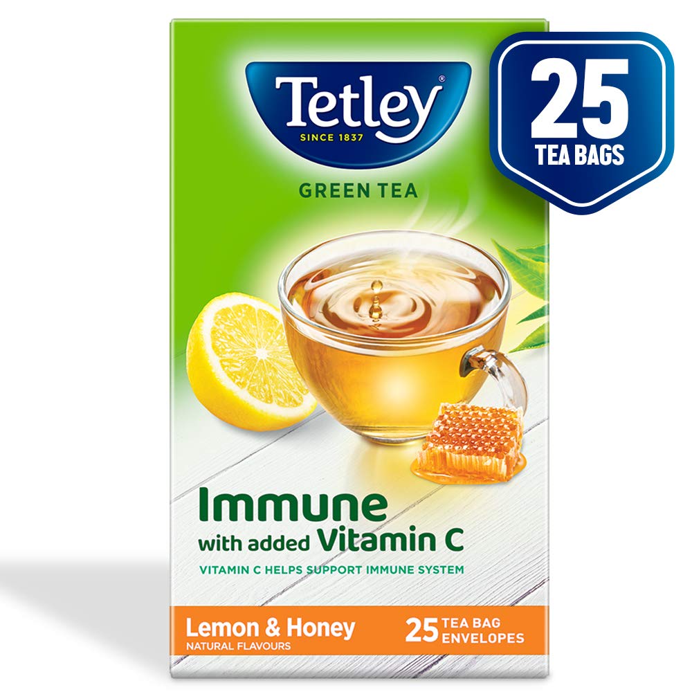 TETLEY/ GREEN TEA/ LEMON &amp; HONEY NATURAL FLAVOURS(25n TEA BAGS)