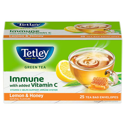 TETLEY/ GREEN TEA/ LEMON &amp; HONEY NATURAL FLAVOURS(25n TEA BAGS)