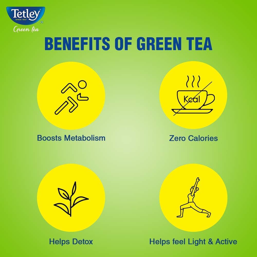 TETLEY/ GREEN TEA/ LEMON &amp; HONEY NATURAL FLAVOURS(25n TEA BAGS)