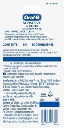 ORAL-B/ SENSITIVE & GUMS/ EVERYDAY CARE/ OFFER PACK (PACK OF 5)