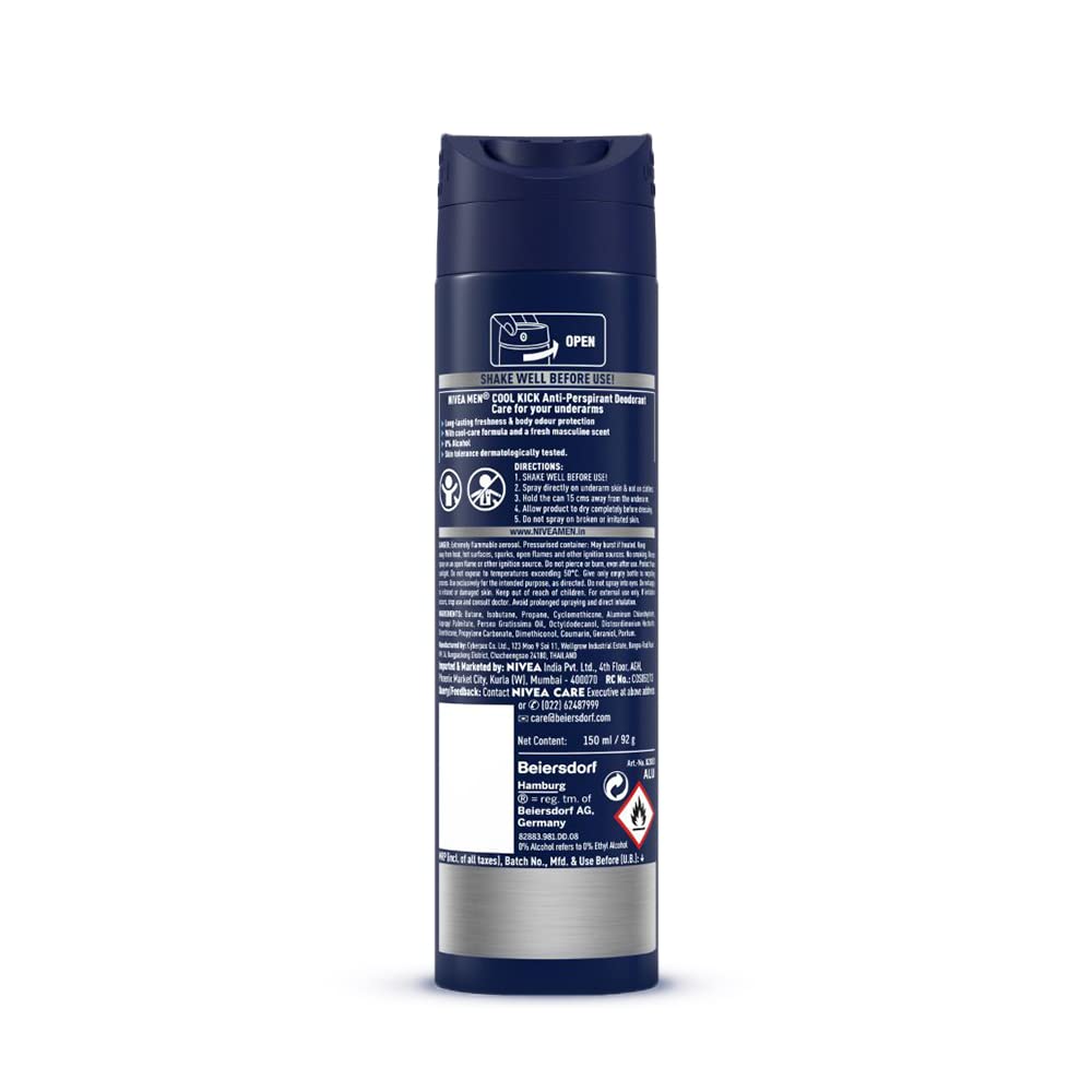 NIVEA MEN COOL KICK DEODORANT (150ml)