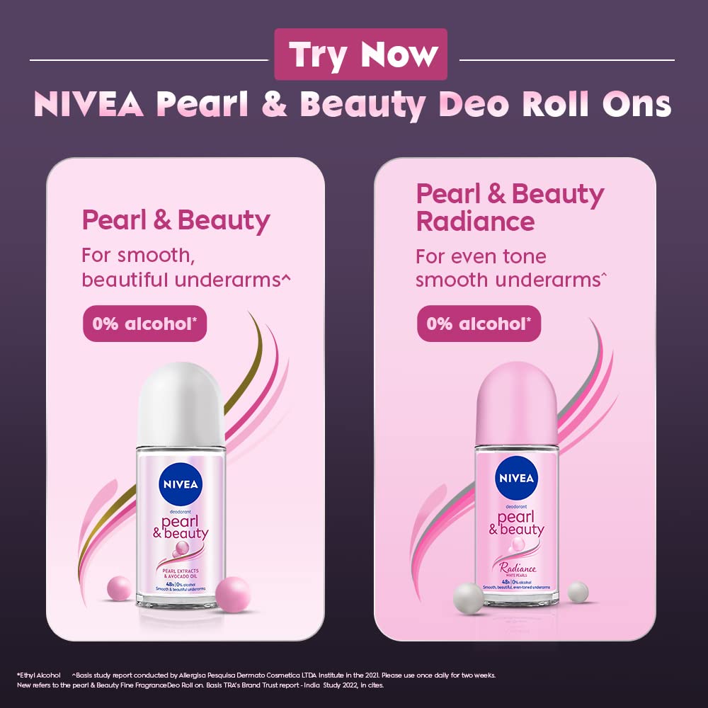 NIVEA PEARL &amp; BEAUTY DEODORANT ROLL ON (WITH BLACK PEARL &amp; PERFUME OIL)(50ml)