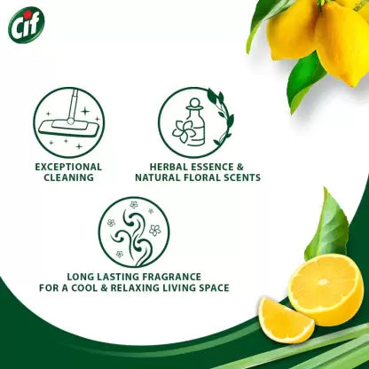 CIF NATURAL ESSENCE FLOOR CLEANERS/ YUSU LEMON &amp;LEMONGRASS WITH NATURAL ESSENTIAL OILS(997ml)