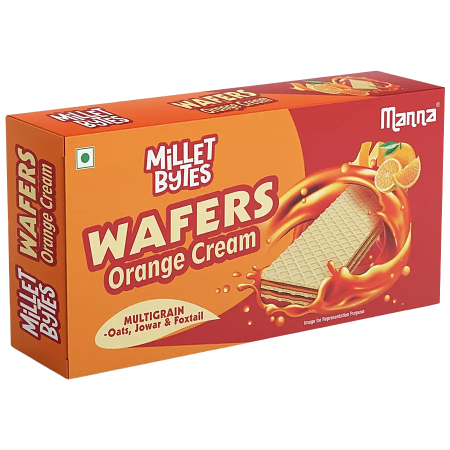 Manna/ Multigrain Wafers Orange Cream/ Buy 1 Get 1 Free (75gm x 2)