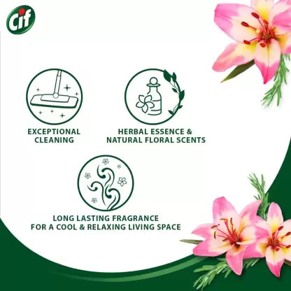 CIF NATURAL ESSENCE FLOOR CLEANERS/ LILY & ROSEMARY WITH NATURAL ESSENTIAL OILS(997ml)