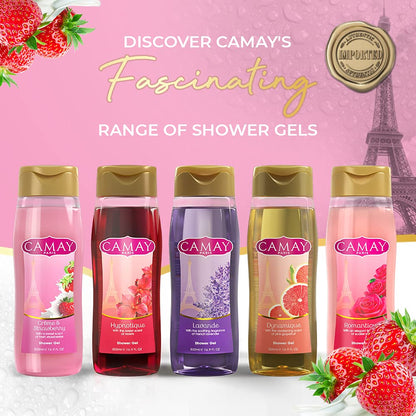 CAMAY PARIS CREME &amp; STRAWBERRY SHOWER GEL(with an sweet scent of fresh strawberries)(500ml)