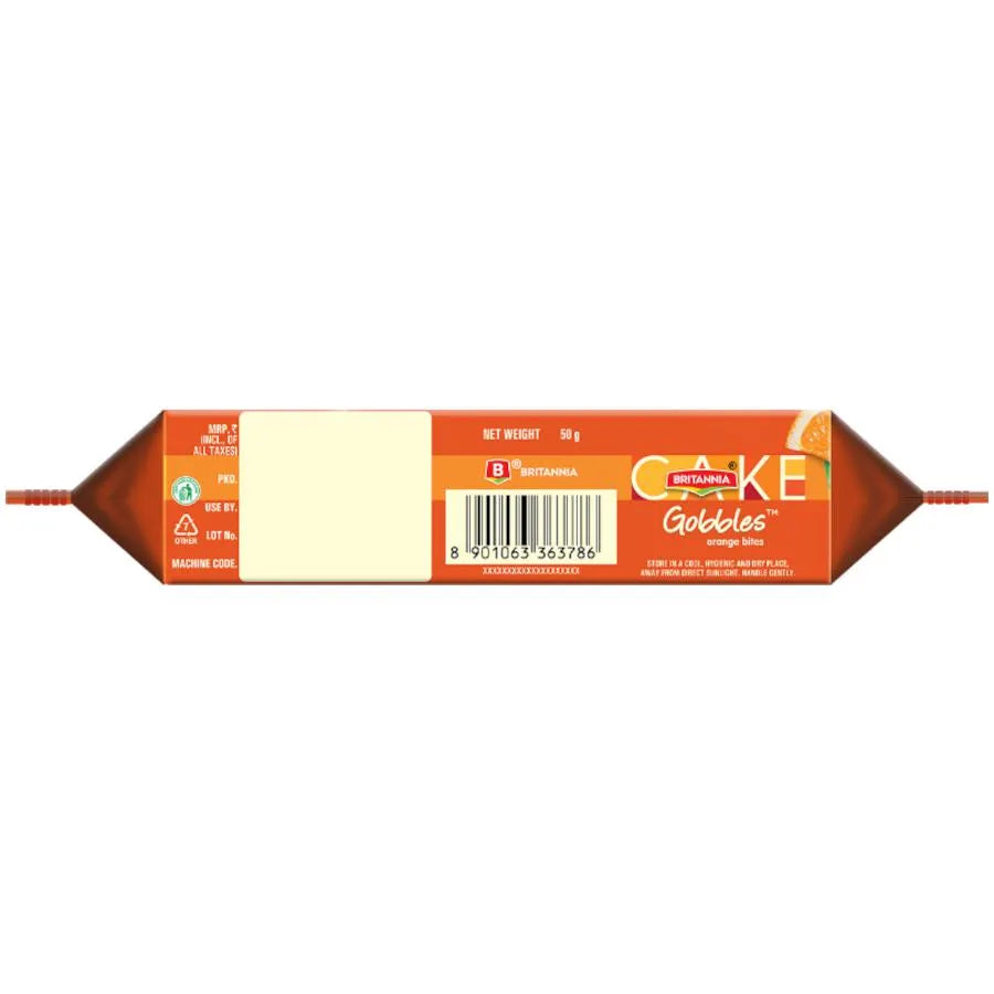 Britannia/ Gobbles Orange Bites Cake - Contains Egg(50gm)