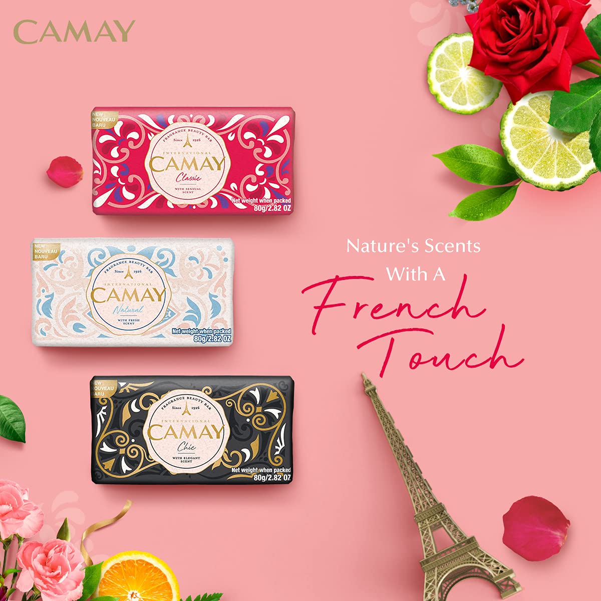 CAMAY CLASSIC INTERNATIONAL BEAUTY BAR WITH SENSUAL SCENT (3nx125gm)