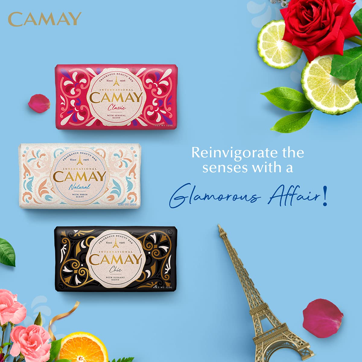 CAMAY NATURAL INTERNATIONAL BEAUTY BAR WITH FRESH SCENT (3nx125gm)