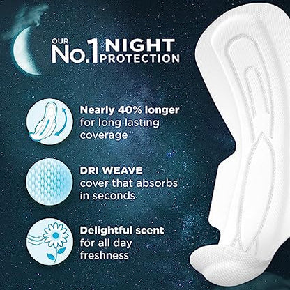WHISPER THICK BINDAZZZ NIGHTS SANITARY PADS XxxL (4 PADS)