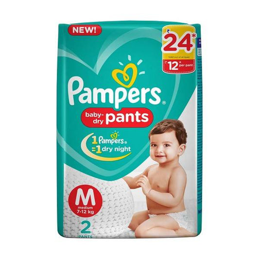 PAMPERS HAPPY SKIN PANTS M (7-12kg) (2 pants)