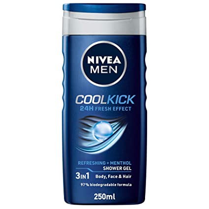 NIVEA MEN SHOWER GEL COOL KICK (WITH REFRESHING MENTHOL) (250ml)