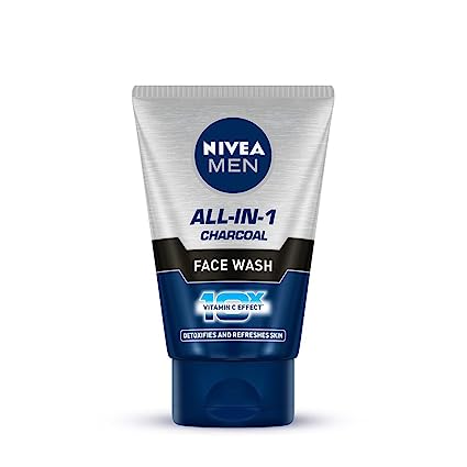 NIVEA MEN ALL IN 1 CHARCOAL FACE WASH (WITH 10x VITAMIN C EFFECT) (100gm)