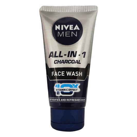 NIVEA MEN ALL IN 1 CHARCOAL FACE WASH (WITH 10x VITAMIN C EFFECT) (50gm)