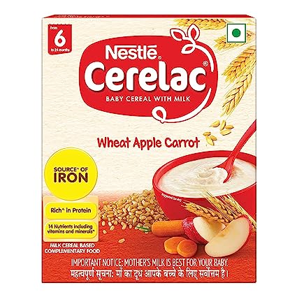 NESTLE CERELAC WHEAT APPLE CARROT (FROM 6 TO 24 MONTHS)(300gm)