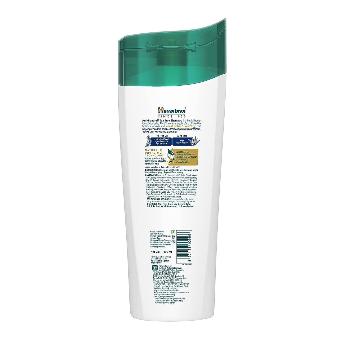 HIMALAYA ANTI -DANDRUFF/ TEA TREE SHAMPOO/ WITH NATURAL 5 PROTEIN TECHNOLOGY(180ml)