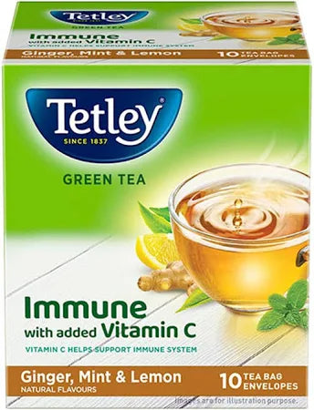 TETLEY/ GREEN TEA/ GINGER, MINT &amp; LEMON(10n TEA BAGS)